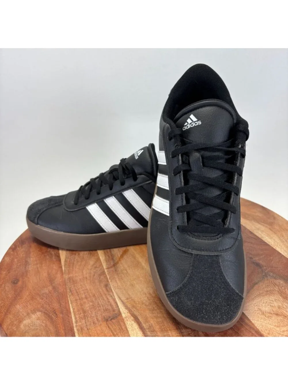 Adidas VL Court 3.0 K Shoes Core Black Cloud White Gum IE3630 Mens Size 7